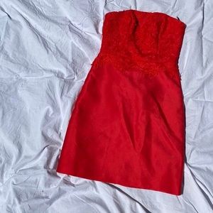 Red Never Worn Strapless Dress